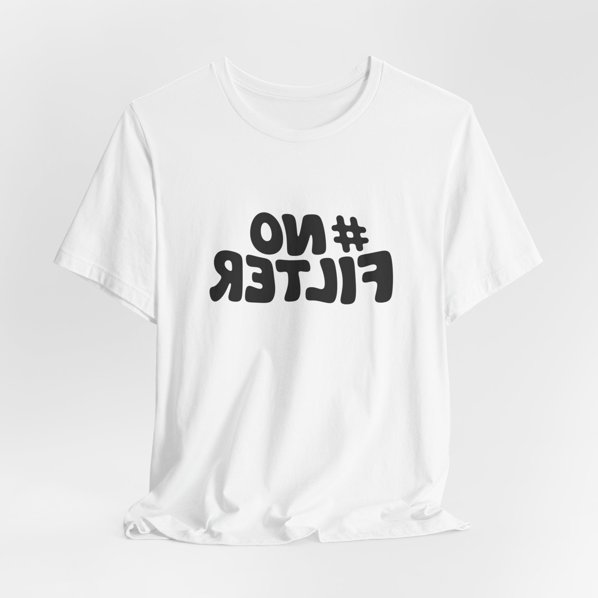 "No Filter" Retro Selfie Script Graphic Tee